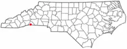 Location of Tryon, North Carolina