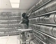A typical library of half-inch magnetic tape