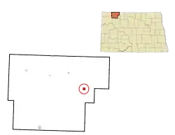 Location of Bowbells, North Dakota