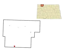 Location of Powers Lake, North Dakota