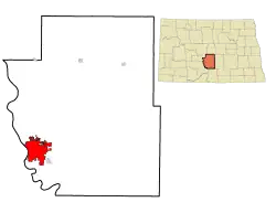 Location within Burleigh County in North Dakota
