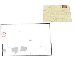 Location of Calvin, North Dakota