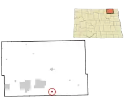 Location of Nekoma, North Dakota