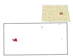 Location of Carrington, North Dakota