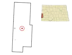 Location of Sentinel Butte, North Dakota