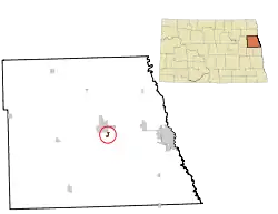 Location of Emerado, North Dakota
