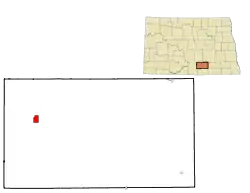 Location of Napoleon, North Dakota