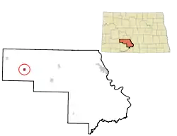Location of Glen Ullin, North Dakota
