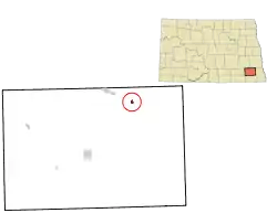Location of Sheldon, North Dakota