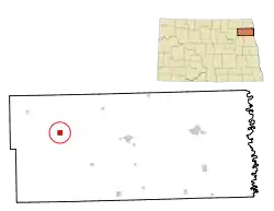 Location of Adams, North Dakota