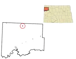 Location of Alamo, North Dakota
