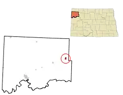 Location of Tioga, North Dakota