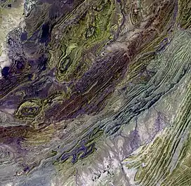 Image 16Satellite image of the Sulaiman Range (from Geography of Pakistan)