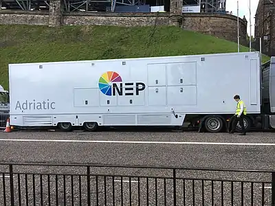 NEP UK's Adriatic unit parked outside Edinburgh Castle