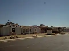 Houses under construction in Butte Court, Shafter, California