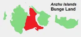 Location of Bunge Land in the Anzhu subgroup.