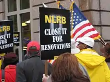 Image 18Union members picketing recent NLRB rulings outside the agency's Washington, D.C., headquarters in November 2007.