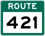 Route 421 marker