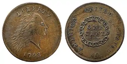 Photograph of 1793 Flowing Hair (chain) Cent