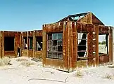 "Glass-House" structure built to determine blast effects on glazing and window construction, and to assess the problem of flying glass, test Ranger-Easy.