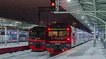 Electric train of the Priokskaya line at the Nizhny Novgorod railway station