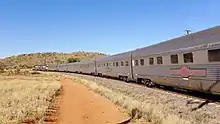The train, further back, looking towards Alice Springs