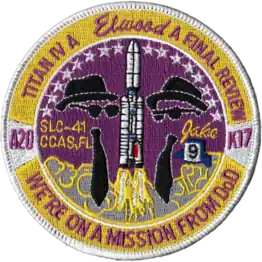 The Blues Brothers featured on the National Reconnaissance Office launch number 7 (NROL-7) mission patch