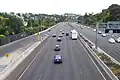 Looking west along the Northwestern Motorway between Newton Road and Bond Street.