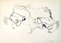 Dialogue, ink drawing, 42x59 cm, 1967
