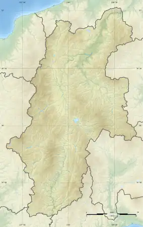 Map showing the location of Chūō Alps Quasi-National Park