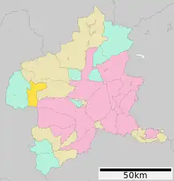 Location of Naganohara in Gunma Prefecture