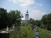 Romanian Orthodox church and graveyard in Săcărâmb