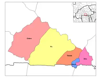 Ziou Department location in the province