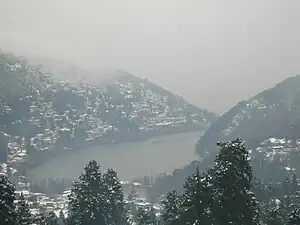 Naini Lake after snowfall