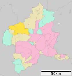 Location of Nakanojō in Gunma Prefecture