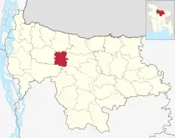 Location of Nakla Upazila