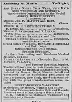 Cast list from Humpty Dumpty in a May 1880 advertisement