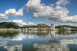 View of the town from the fjord