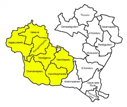 Mandals in Nandigama revenue division highlighted in yellow