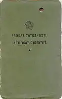 Nansen passport cover, Police office, Prague, 1930