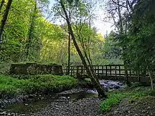 Footbridge crossing the stream