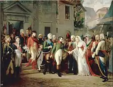 Napoléon reçoit la reine de Prusse à Tilsit, 1808
