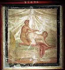 Erotic wall painting, from Pompei. National Archaeological Museum, Naples.