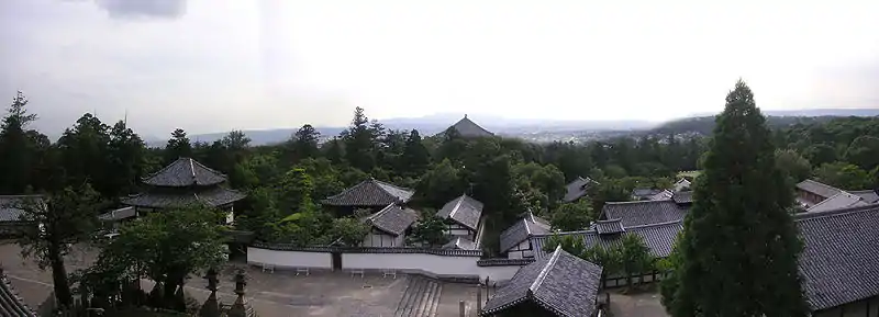 Panorama over Nigatsu-dō grounds and Nara City