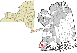 Location within Nassau County and the state of New York