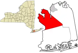 Location in Nassau County and the state of New York.