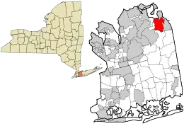 Location in Nassau County and the state of New York.
