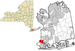 Location in Nassau County and the state of New York