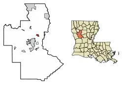 Location of Clarence in Natchitoches Parish, Louisiana.