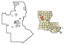 Location of Robeline in Natchitoches Parish, Louisiana.